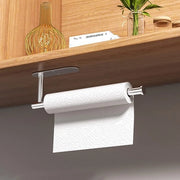Sostegno da cucina con adesivo o foro da perforazione per asciugamano in acciaio inossidabile - Adatto per cucina, bagno, camera da letto - Argento