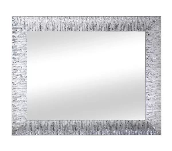 Mobili2g - specchiera laccata bianco lucido con particolari foglia argento brillante rettangolare- misure: l.90 x h.148 x p.5