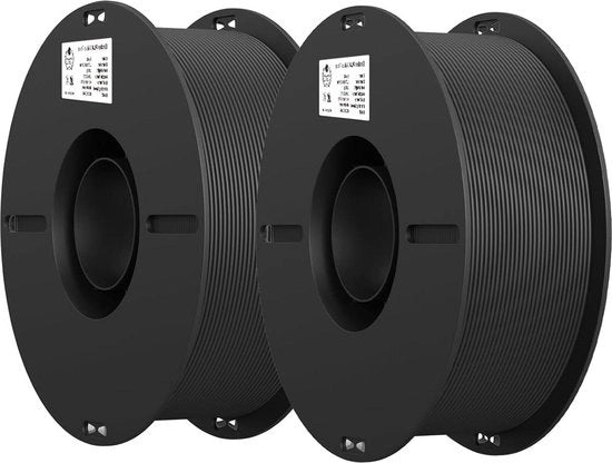 Filamento per Stampante 3D in PLA, 175 mm, 2 kg, Nero, Precisione 0,03 mm, per Stampanti FDM (2 pezzi)