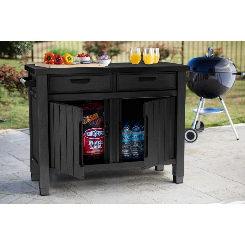 Carrello Cucina da Esterno Unity XL Drawers 207L - Doppio Cassetto e Accessori - Grafite - Keter