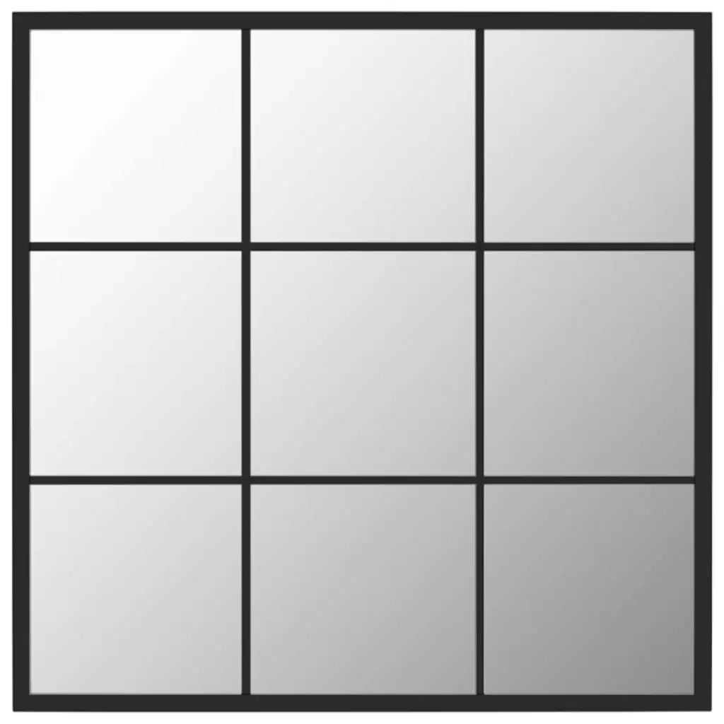Specchio da Parete Nero 60x60 cm in Metallo 342206