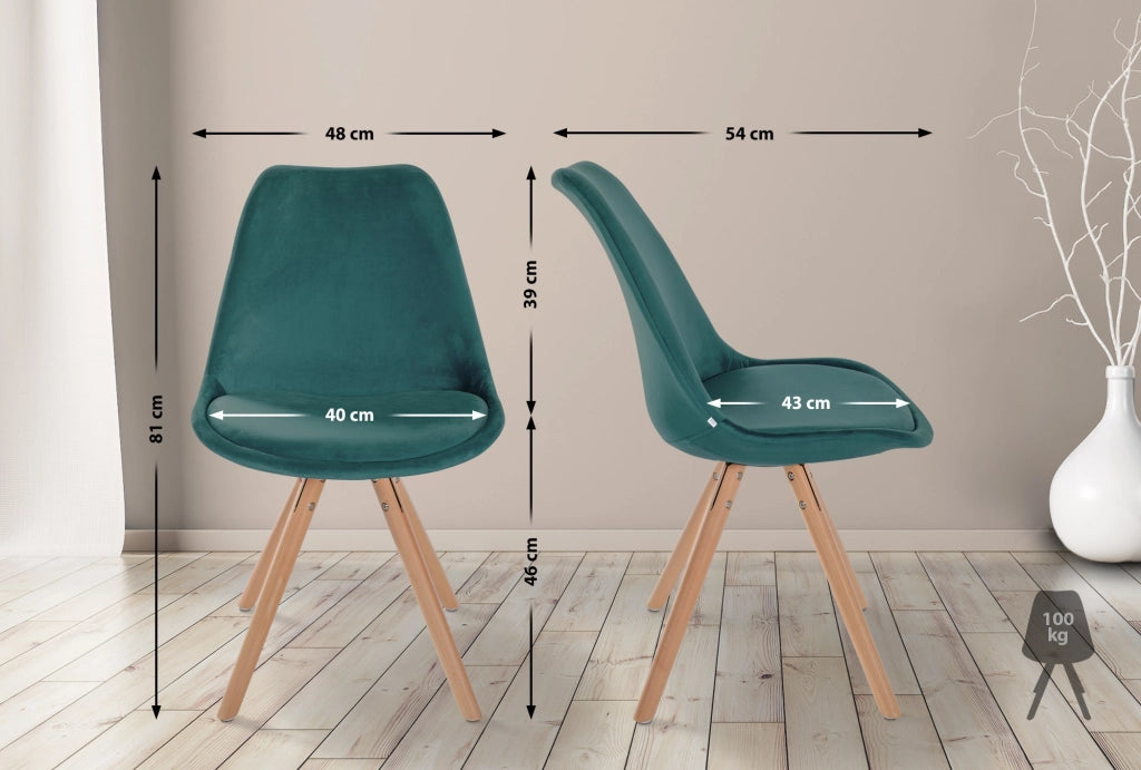 Sedia Sofia Velvet verde,natura (rotondo)