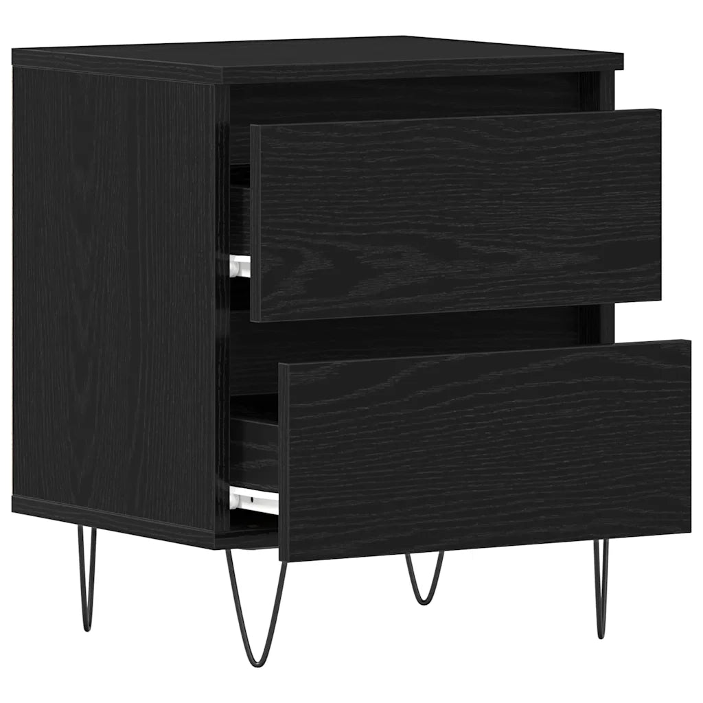 Armadio da Notte Rovere nero 40 x 35 x 50 cm Legno multistrato 863486