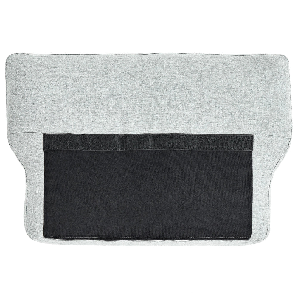 Poltrona Rivestimento in Tessuto Grigio Chiaro Gambe in Metallo nero Cuscini Seduta e Schienale Sfoderabili Stile Retrò Glam