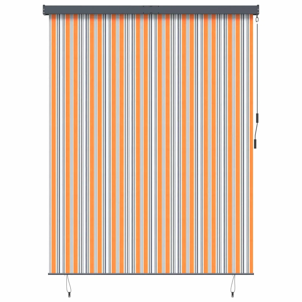 Tenda a rullo-Tenda avvolgibile Giallo e Blu 200 x 250 cm Tessuto e Alluminio
