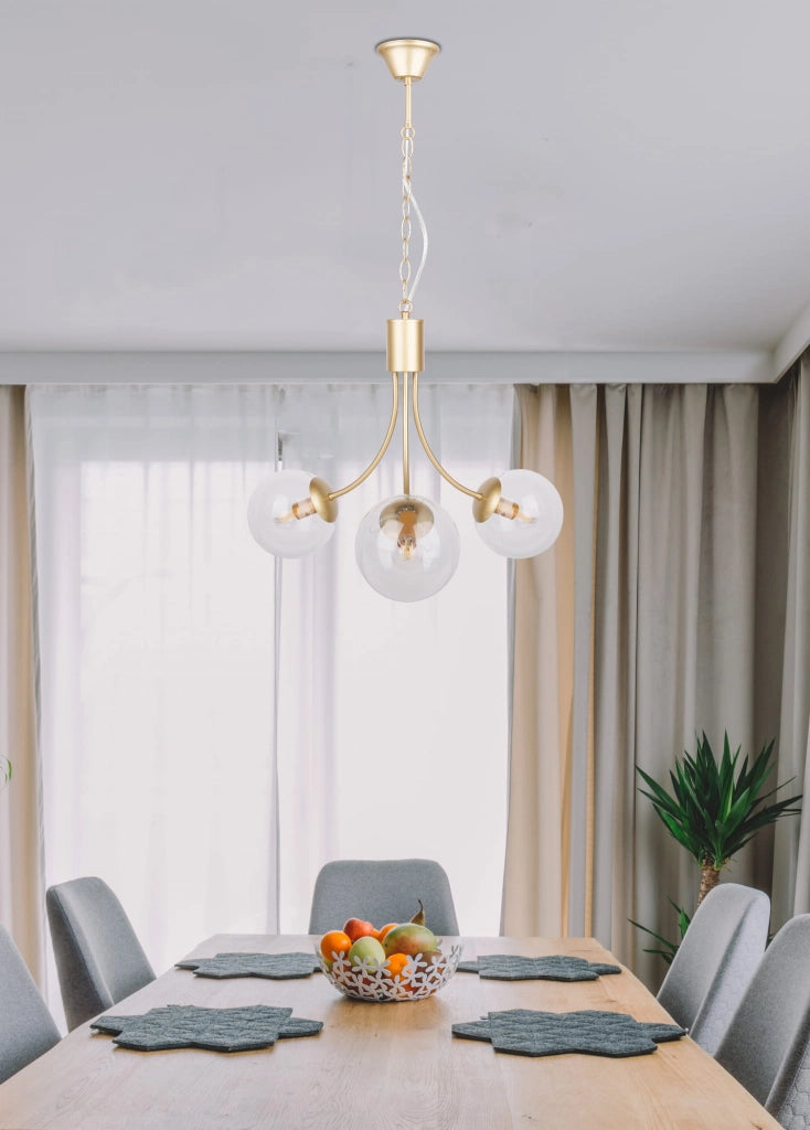 Lampadario Candellux DANI 3xE14 40W oro vetro regolabile