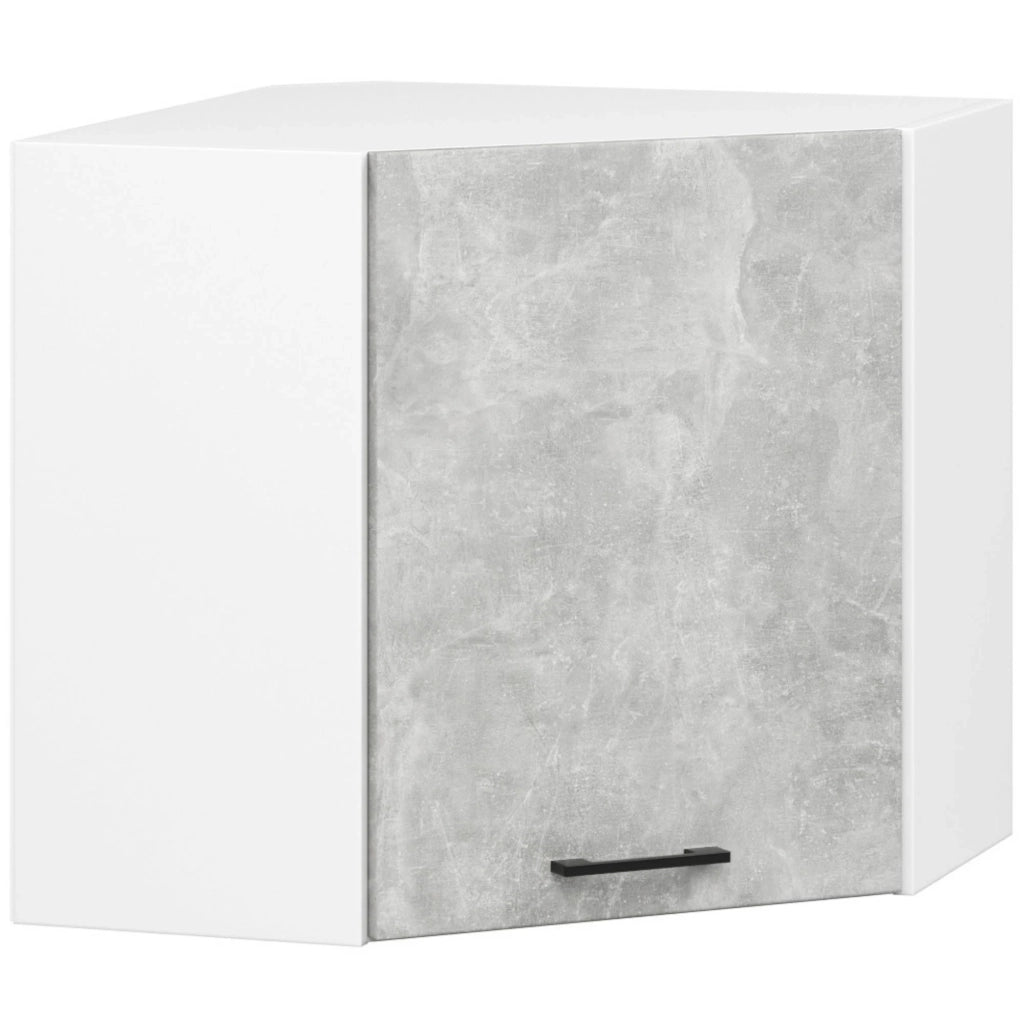Mobile da cucina pensile ad angolo sistema AKORD OLIWIA Bianco 60 cm 1 anta inserto frontale Cemento 60x30x58 cm