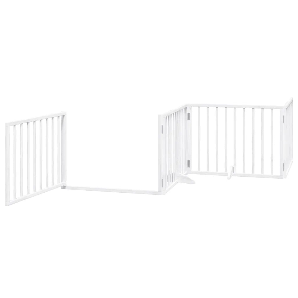 Cancello Cani Porta Pieghevole Bianco 6 Pannelli 480 cm Pioppo 3155561