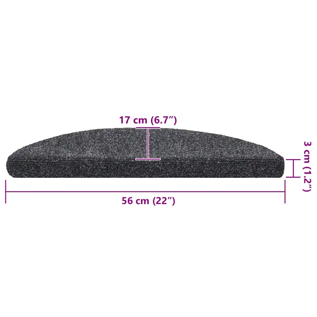 Tappetini Autoadesivi per Scale 20 pz Grigio Scuro 56x17x3 cm