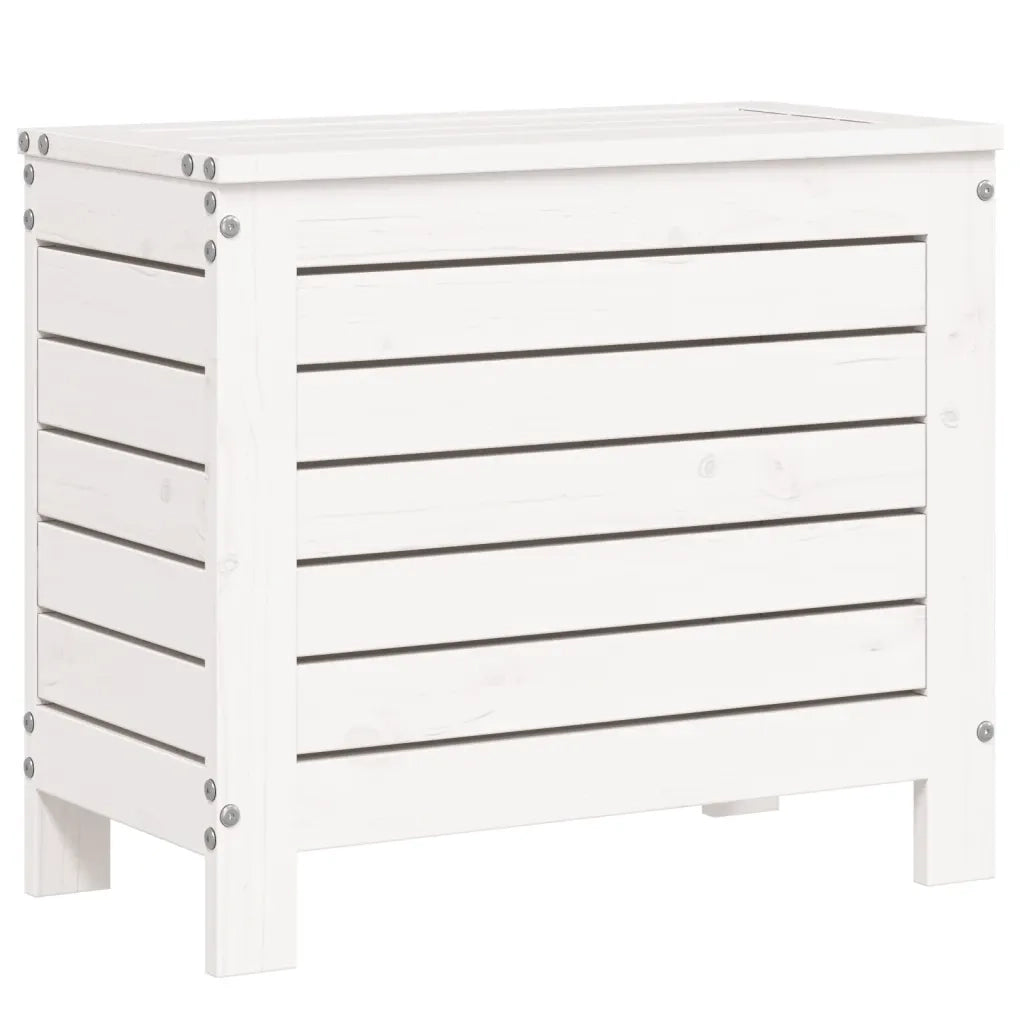 Set Divani da Giardino 7 pz Bianco in Legno Massello di Pino