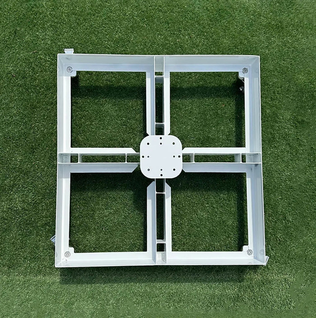 Base per Ombrellone da Giardino con Ruote 87x87 cm in Ferro Verniciato Bianco