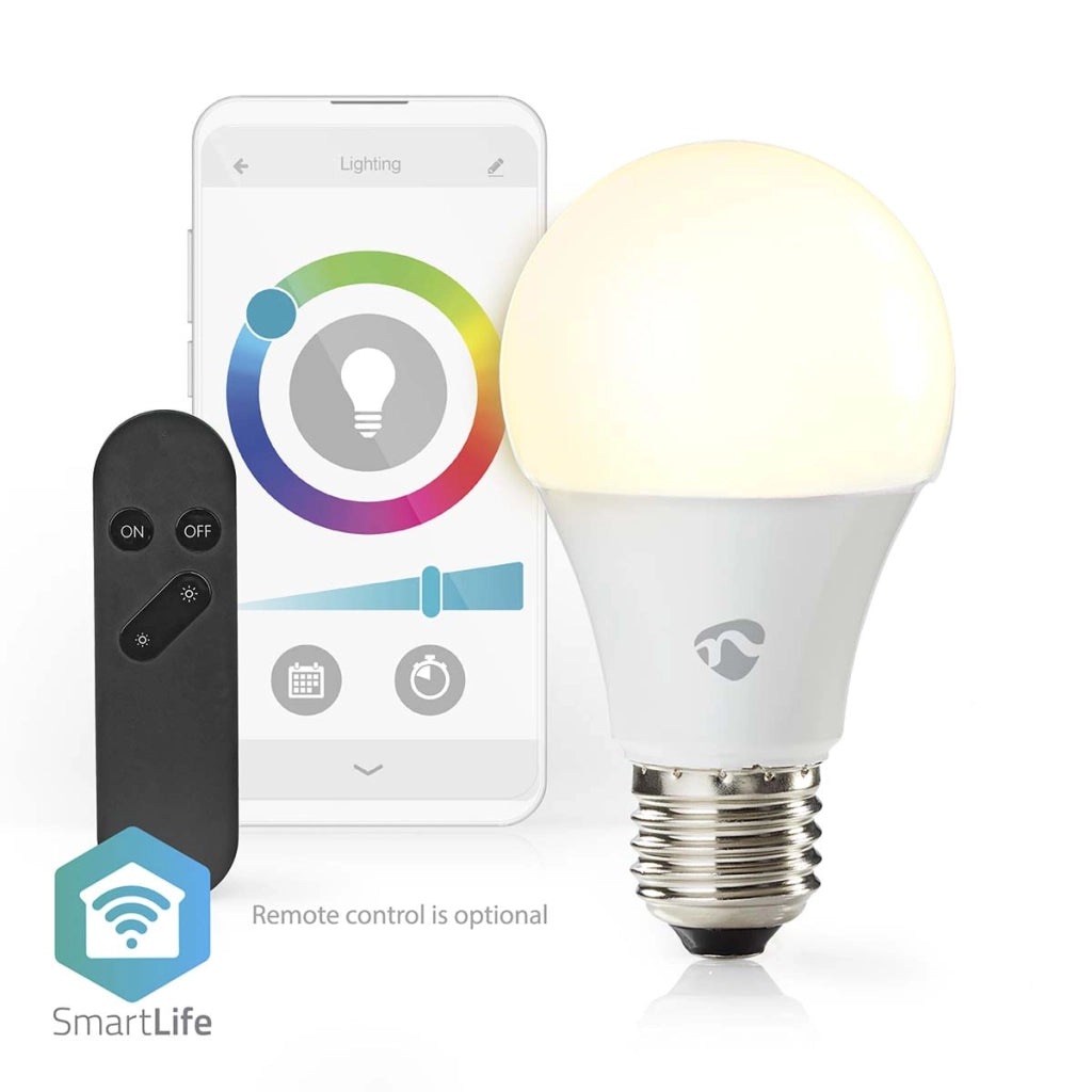 Lampadina connessa Wi-Fi LED RGB 9W 806lm E27 in plastica Bianco Nedis