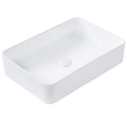 Lavabo bagno da appoggio in ceramica con finitura lucida bianca 510 x 340 mm Lavello da bagno rettangolare