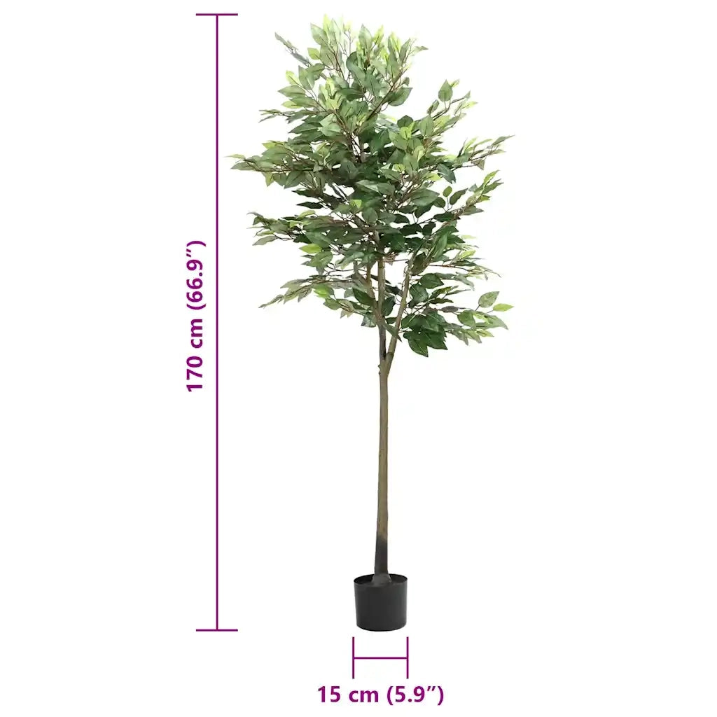 Albero di Ficus Artificiale 756 Foglie 170 cm Verde 4103574