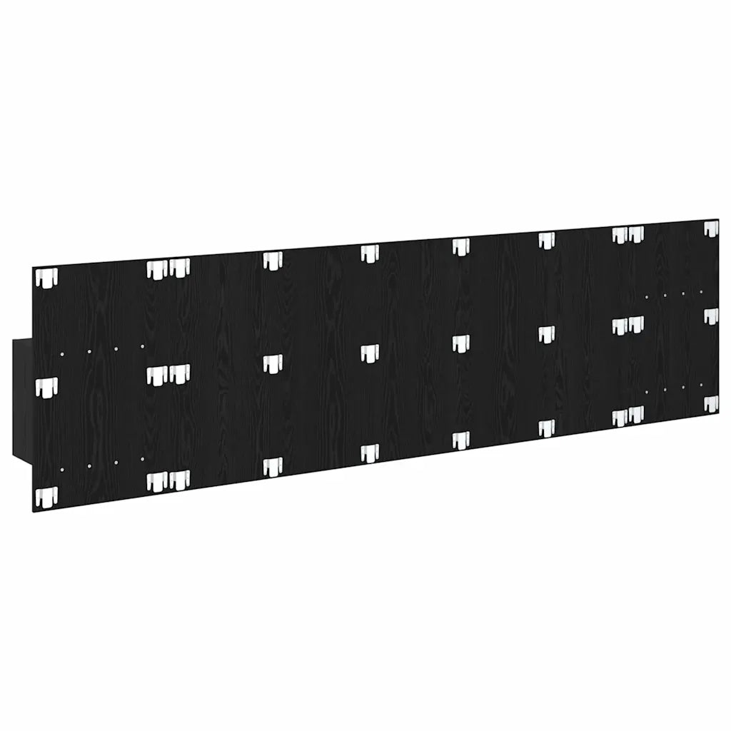 Testata con Comodino 3 pz-Set di 3 Testiera con Contenitore Rovere Nero Legno multistrato 399517