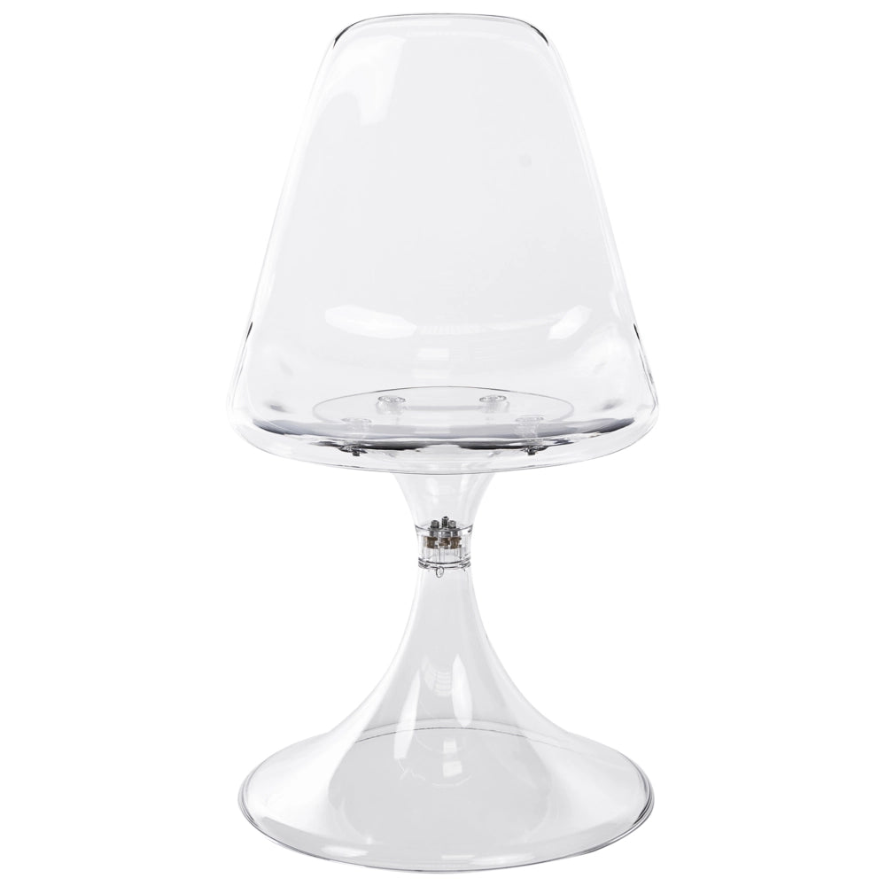 Set di 2 sedie Tulip in policarbonato trasparente con base a piedistallo, stile futuristico, trasparenti