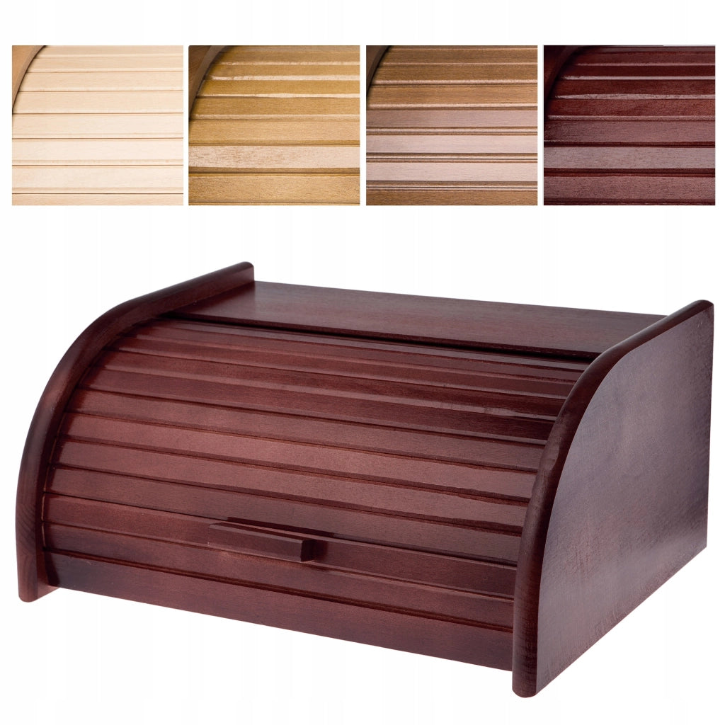 Contenitore per il pane in legno KADAX, grande, marrone scuro, per panini.