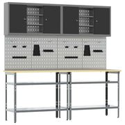 Set banco da lavoro con lo scaffale 8 pcs Nero e Grigio 3321502