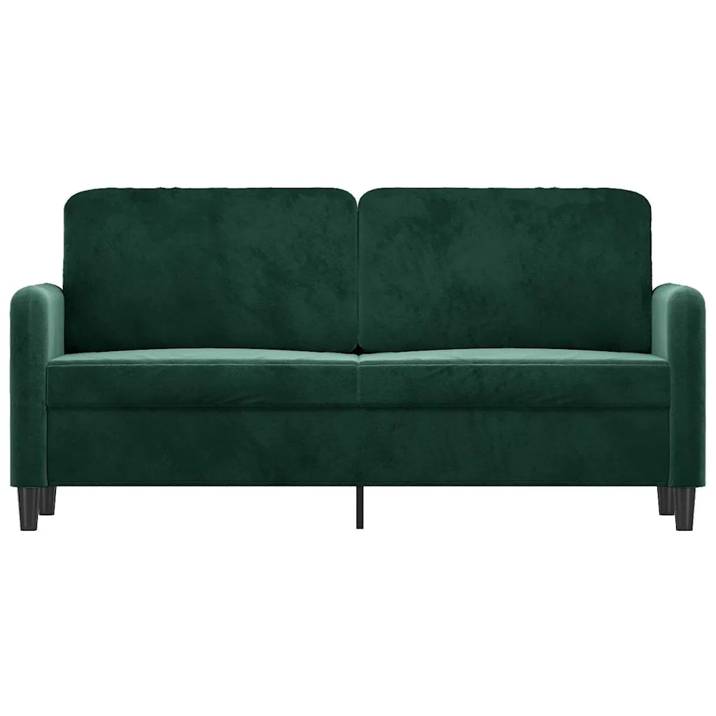 Divano a 2 Posti Verde Scuro 140 cm in Velluto 359444