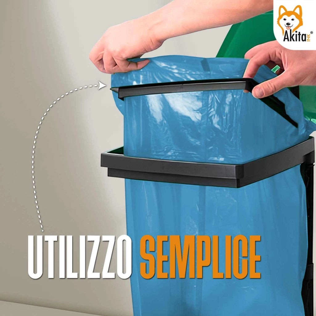 Portasacchi Differenziata 330L Akitaink 3 Scomparti
