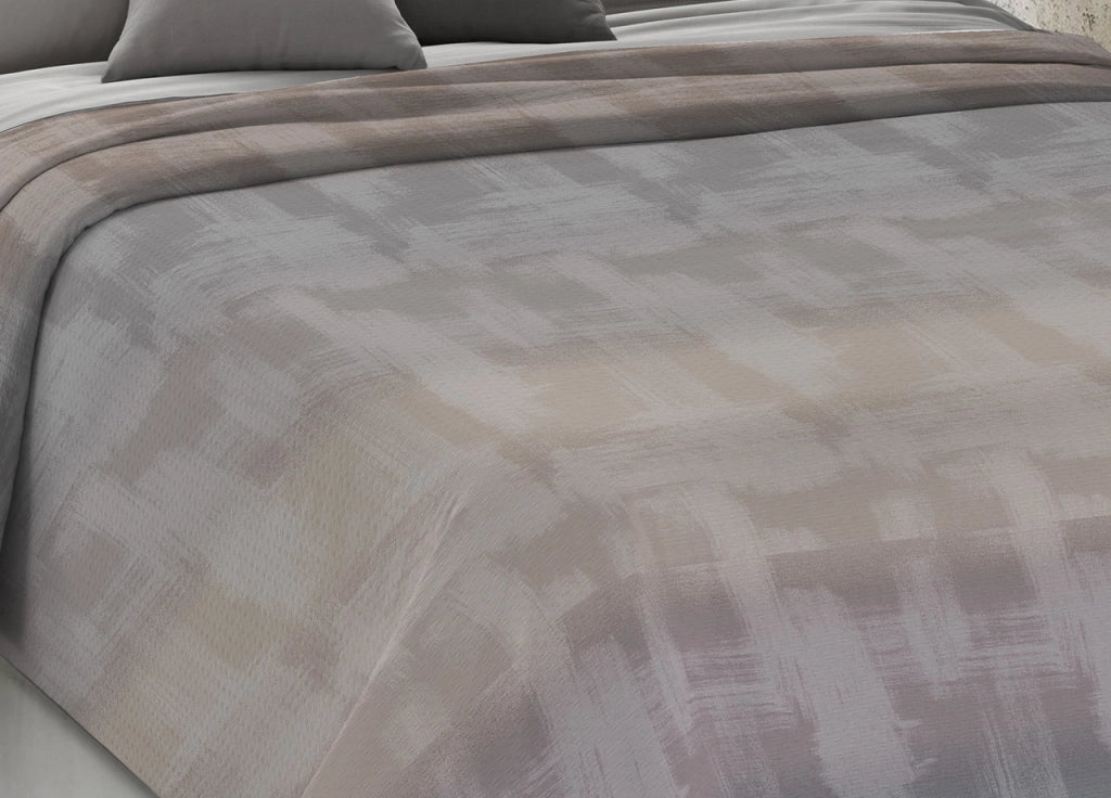 Copriletto Piquet Primavera Estate 100% Cotone Disegno Arcobaleno - Singolo - Beige