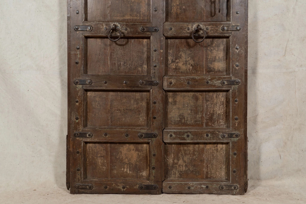 Biscottini Porta portone in legno massello e ferro da interno o da esterno vecchia e antica medievale scorrevole