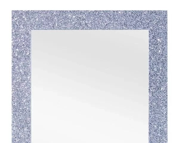 Mobili2g - specchiera glitter argento rettangolare- misure: l.90 x h.148 x p.3