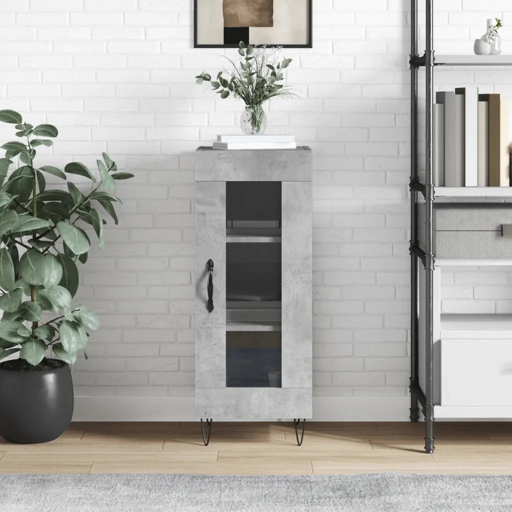 Credenza | Madia | Buffet da pranzo | Armadio da pranzo Grigio Cemento 34,5x34x90 cm in Legno Multistrato