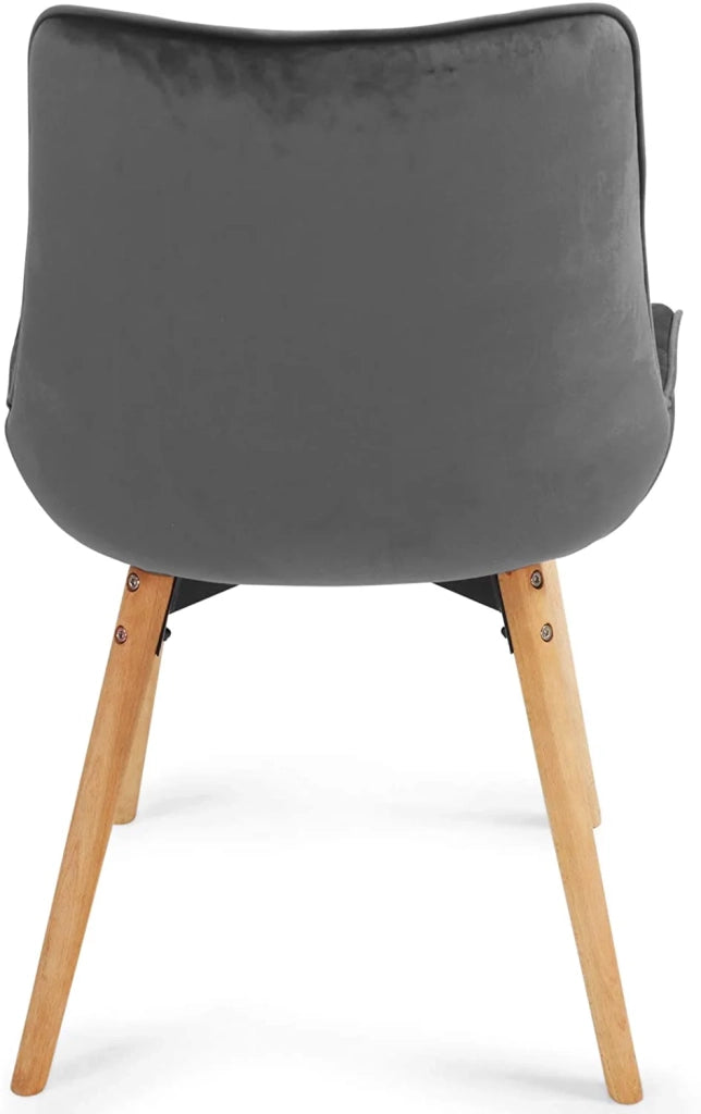Set di 8 sedie per soggiorno e sala da pranzo con gambe in legno e velluto grigio scuro 01_0000737