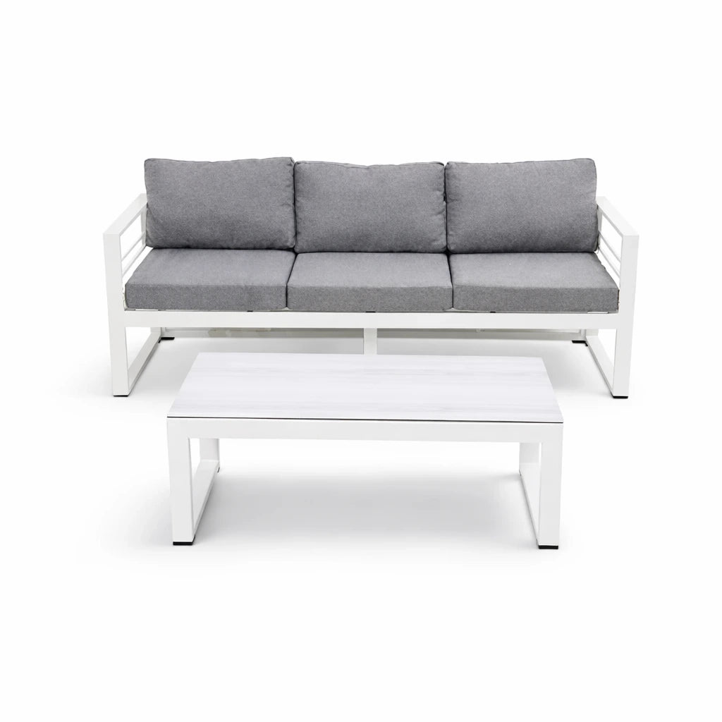 Divano Leros (3 posti) - Grigio/Bianco
