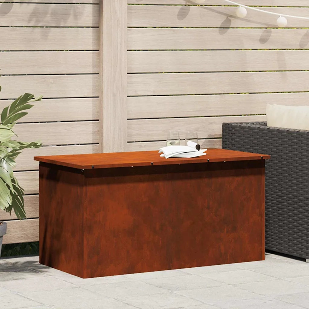 vidaXL Scatola di Stoccaggio Esterno Marrone 100 x 50.5 x 50 cm
