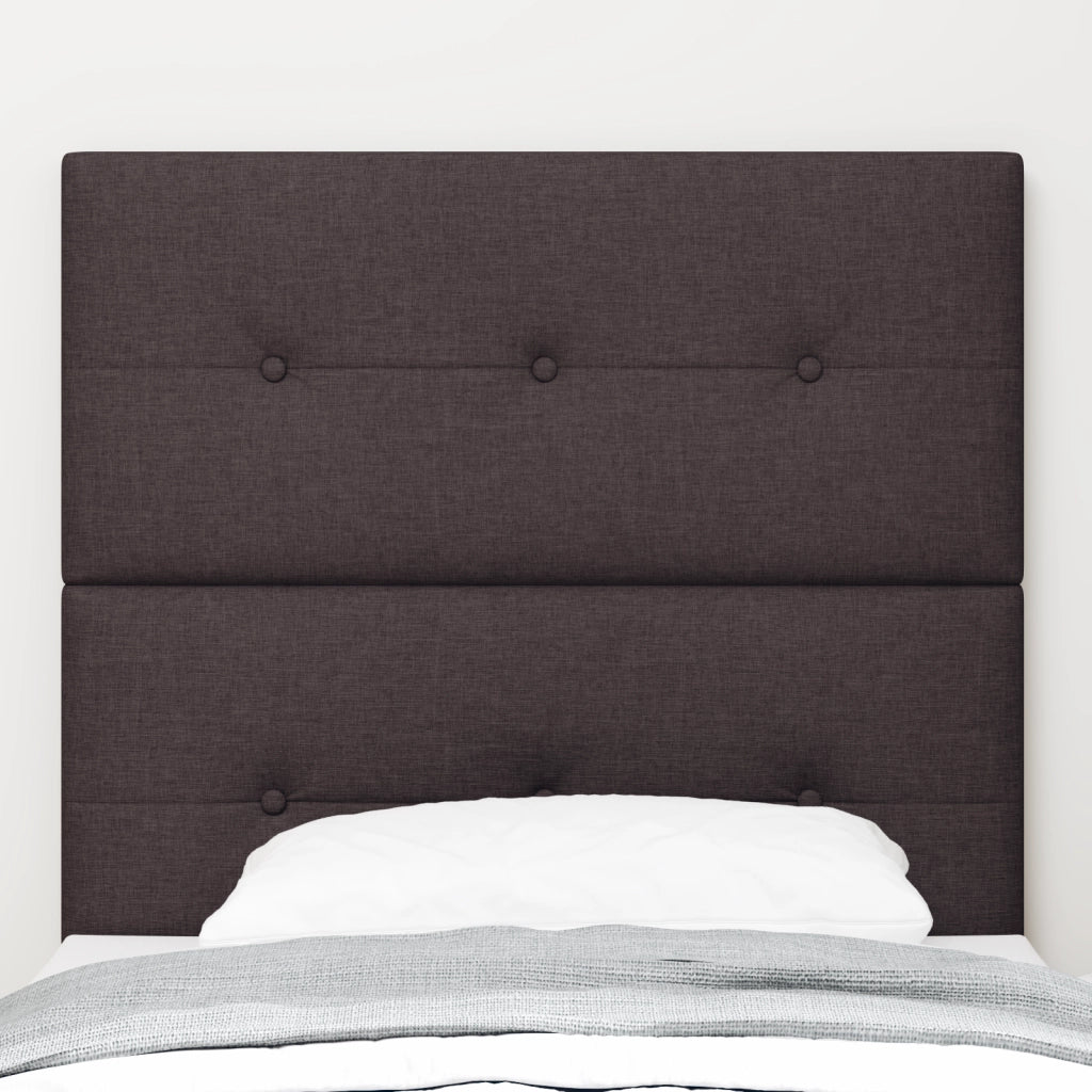 Testiera imbottita  marrone scuro 80 cm in tessuto