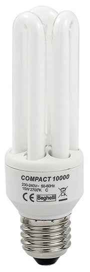 10pz lampada risparmio ener. 3 tubi e14  luce calda 11 w cod:ferx.vit31413