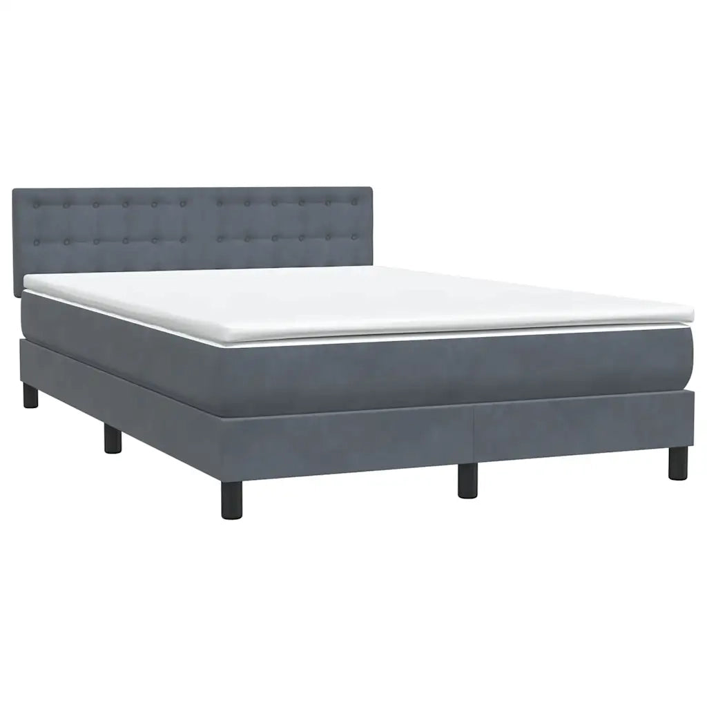 Giroletto a Molle con Materasso Grigio Scuro 160x210 cm Velluto 3316600