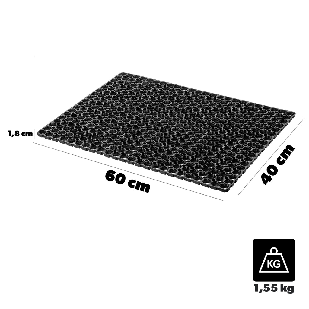 Zerbino d'ingresso KADAX, tappetino universale per scarpe, 40x60 cm, in gomma