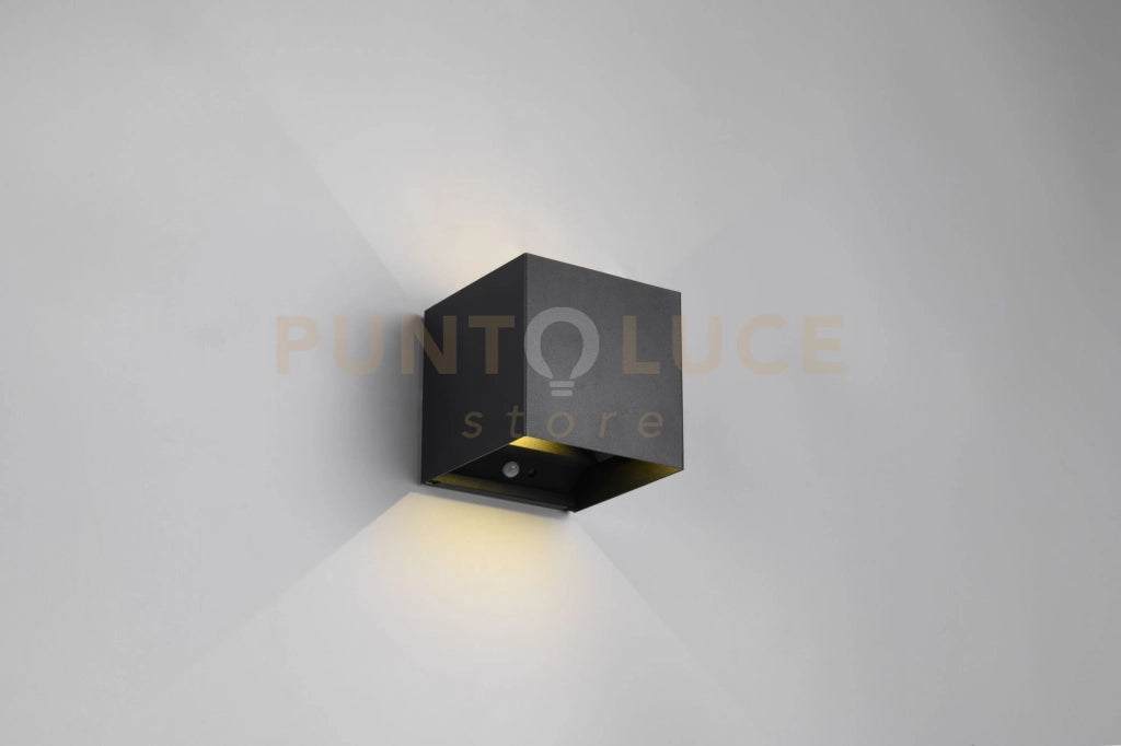 TALENT APPLIQUE LED 1W 100lm, 3000K DA ESTERNO QUADRATA NERA RICARICABILE CON DIFFUSORE REGOLABILE E CON BASE MAGNETICA H. 11CM IP44