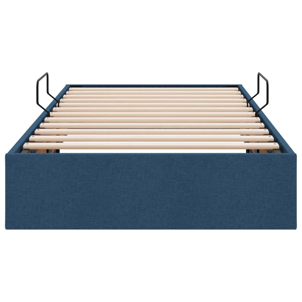 Letto ottomano con archiviazione Blu 90 x 190 cm Tessuto 3442795