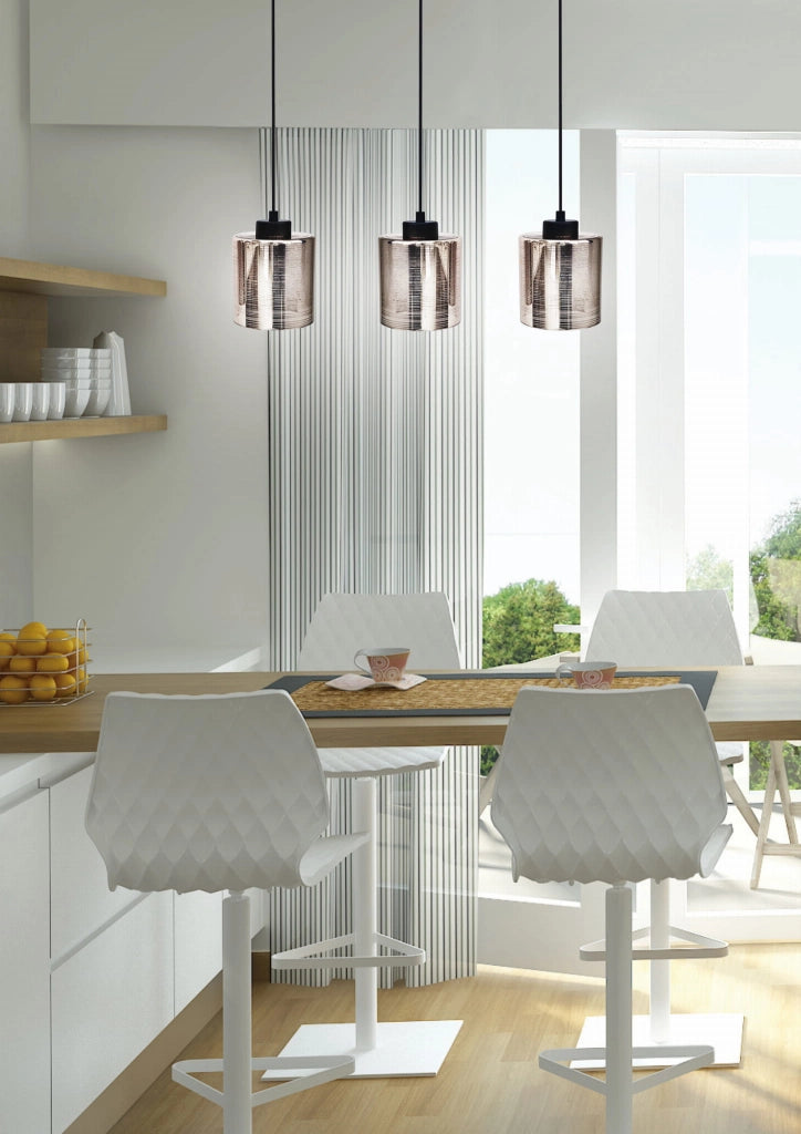 Lampadario Candellux COX 33-53886 nero vetro cromo 3xE27