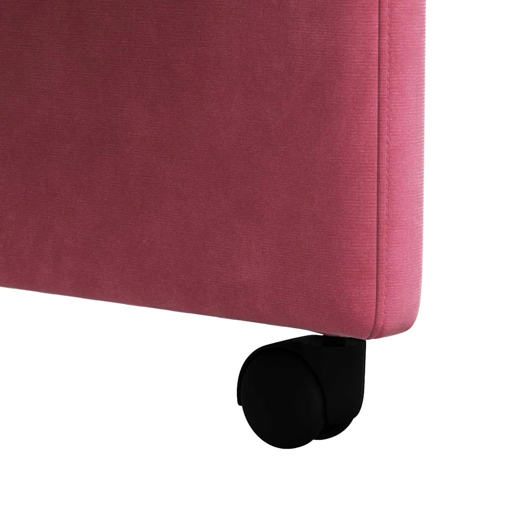Sedie da Pranzo con Ruote 2 pcs Rosso vino 58 x 65 x 98 cm