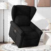 Poltrona Alzapersona Reclinabile Elettrica Nera in Tessuto 3303396