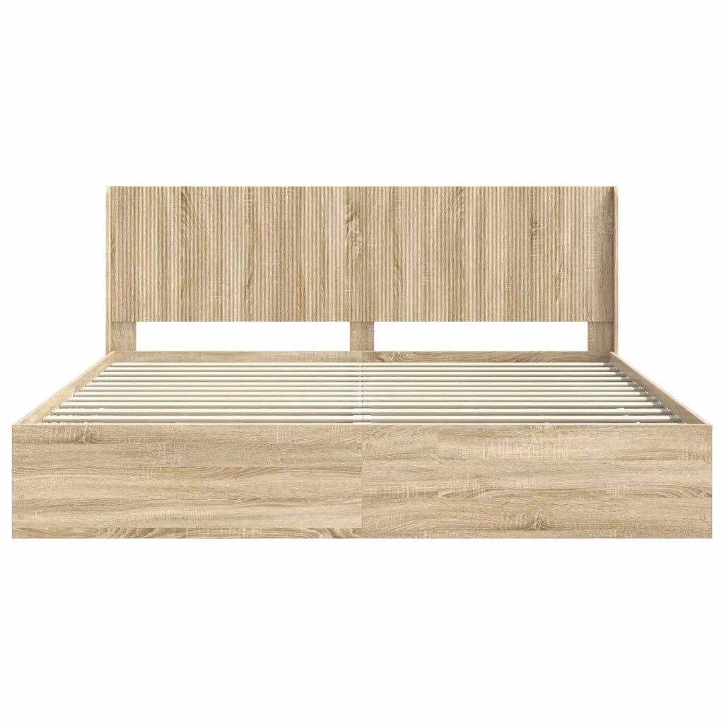 Struttura del letto con stoccaggio e testata Rovere Sonoma 3413919