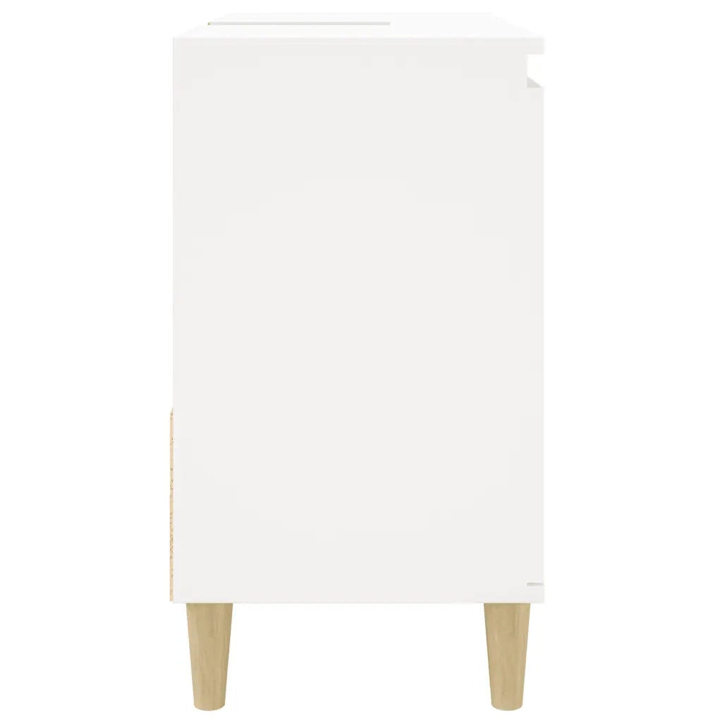 Armadietto da Bagno Bianco 65x33x60 cm in Legno Multistrato