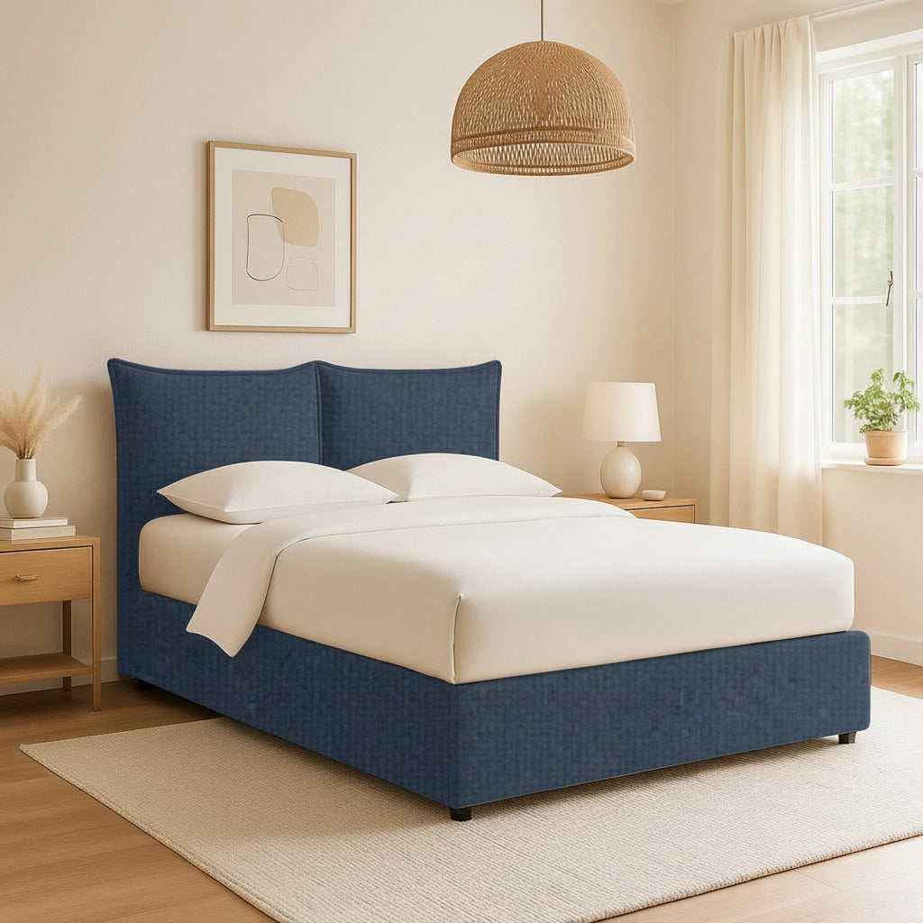 Newquay, Letto Singolo Sfoderabile Made in Italy, blu