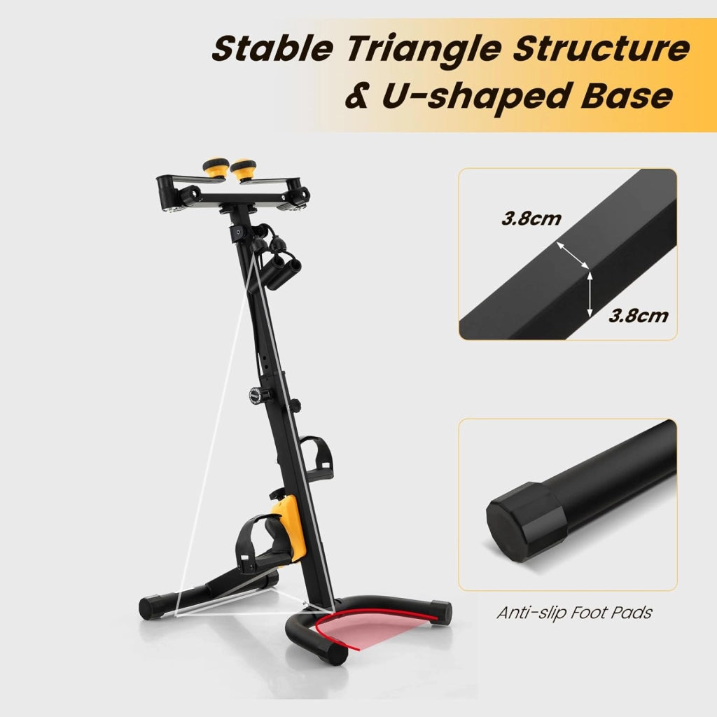 Cyclette da Casa, Pedaliera per Anziani, Pedaliera Riabilitazione per Braccia e Gambe, Altezza e Livelli di Resistenza Regolabili, Cyclette da Allenamento con Cuscinetti Antiscivolo