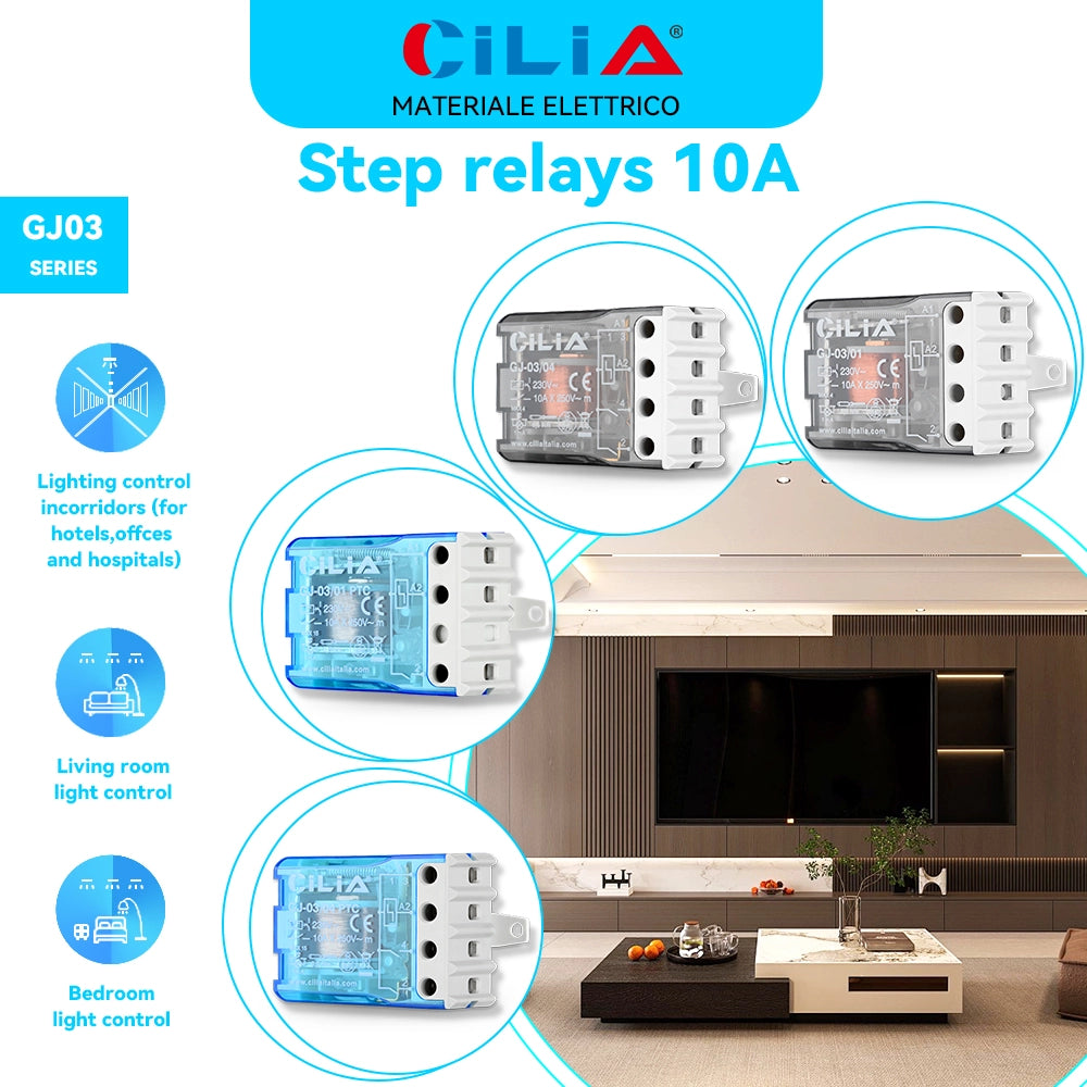 Rel¨¨ Interruttore Impulsi 230V 10A ¨C zephmum ¨C Bianco 1NO