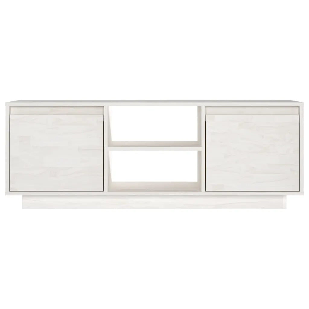 Mobile Porta TV Bianco 110x30x40 cm in Legno Massello di Pino 809901