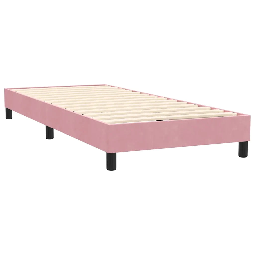 Letto a Molle con Materasso e LED Rosa 90x220 cm Velluto 3317108