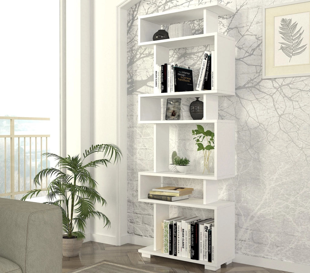 Libreria in legno "Blok" - 60 x 19 x 165 cm - Bianco