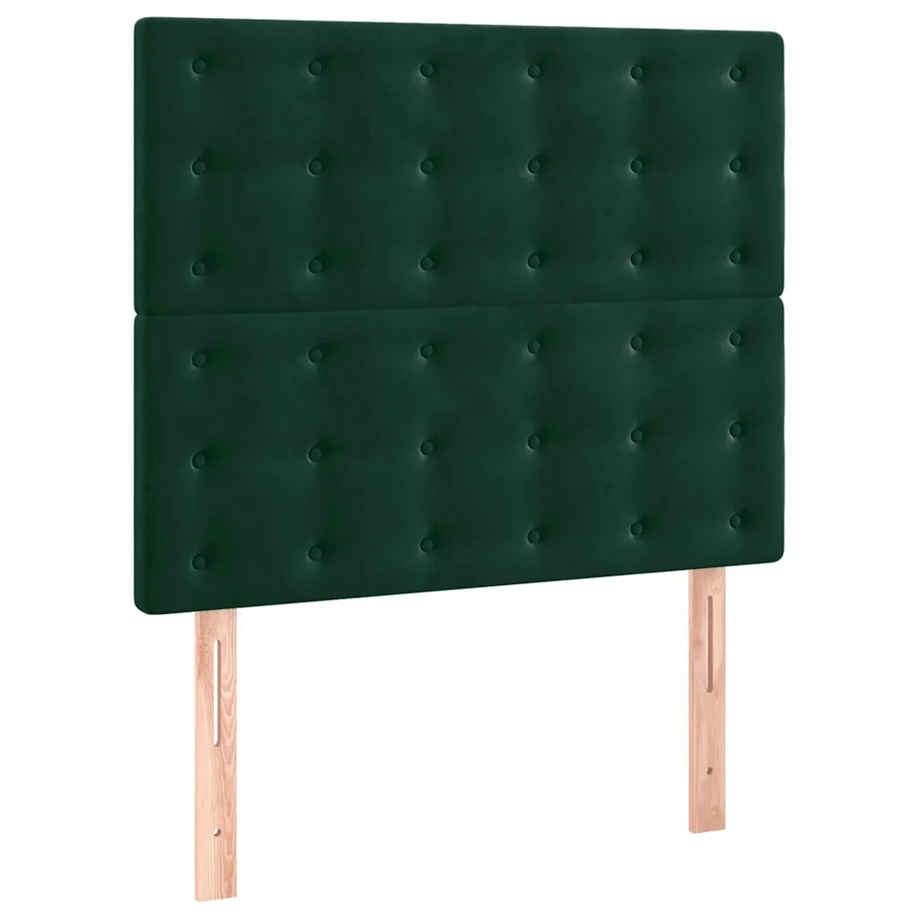 Testiera-Testata-Testiera Decorativa Verde Scuro 80x5x118/128 cm Velluto 286356