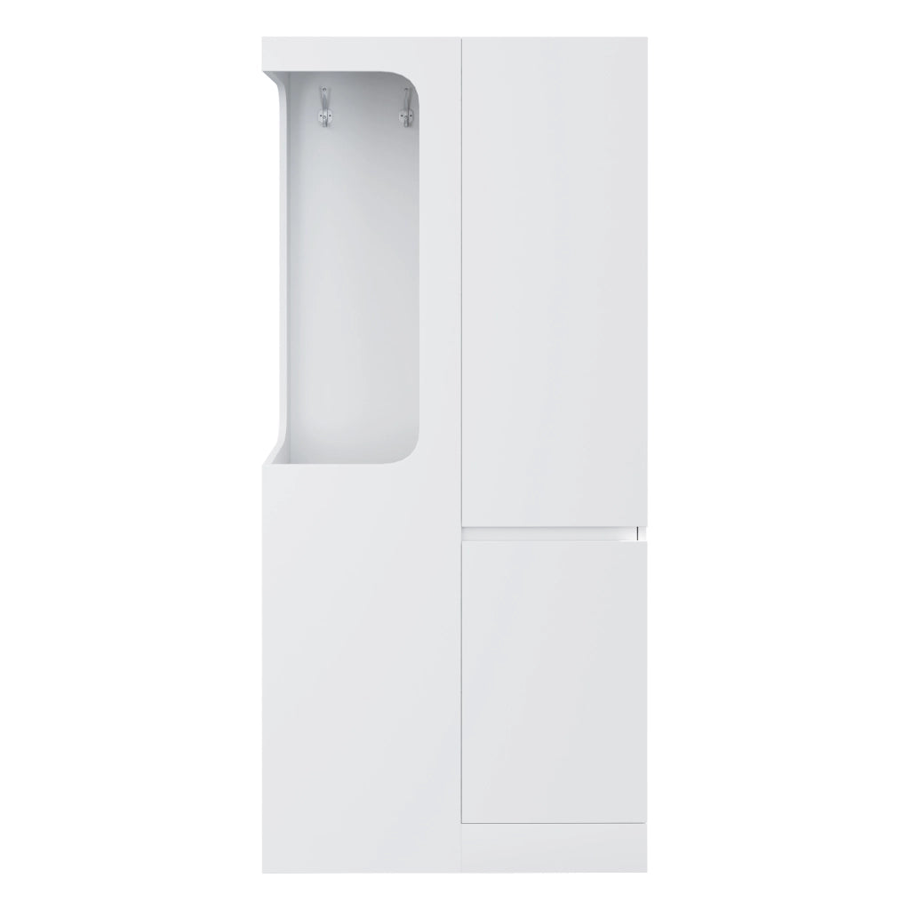 Armadio con 1 anta, 4 cassetti e vano appendiabiti aperto, per camera da letto, in legno, bianco, 70 × 40 × 170 cm
